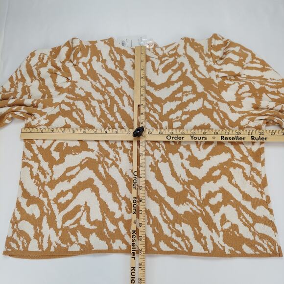 Nine West Animal Print Cropped Cardigan Puffed Sleeves Women’s XL NEW - Picture 4 of 5